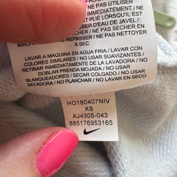 NIKE Sweatshirt Womens Size XS Blue Dri Fit Cropped Sleeve Y2K 90s White Swoosh - Picture 10 of 12